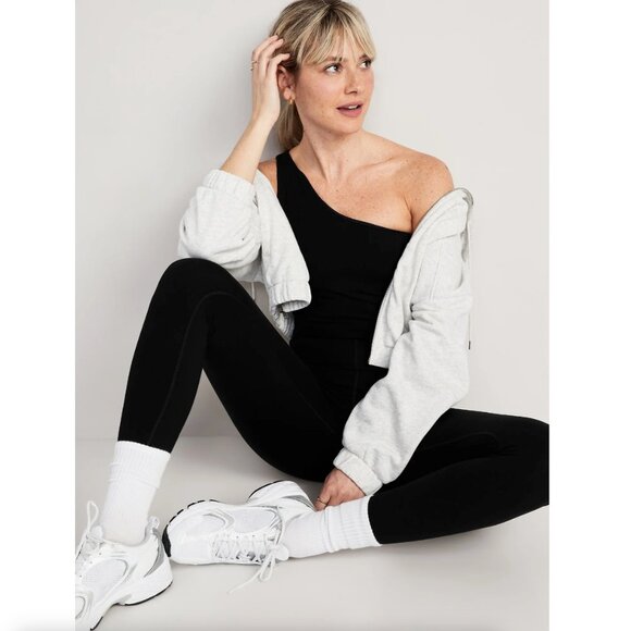 Old Navy - Black One-Shoulder PowerChill 7/8-Length Bodysuit - Small - Picture 3 of 5